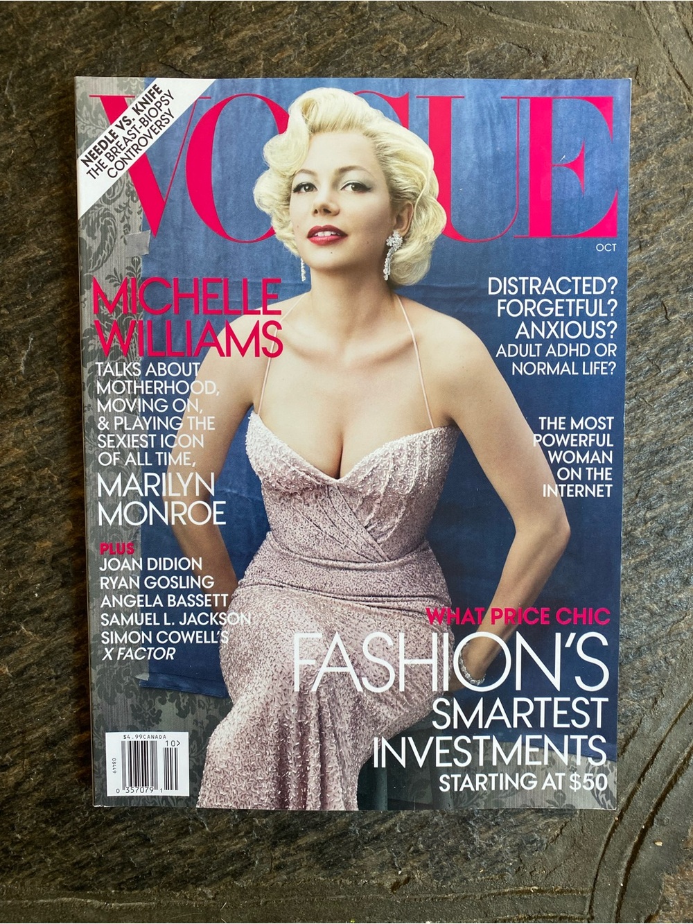 Vintage 2011 Vogue Magazine. Michelle Williams on cover.